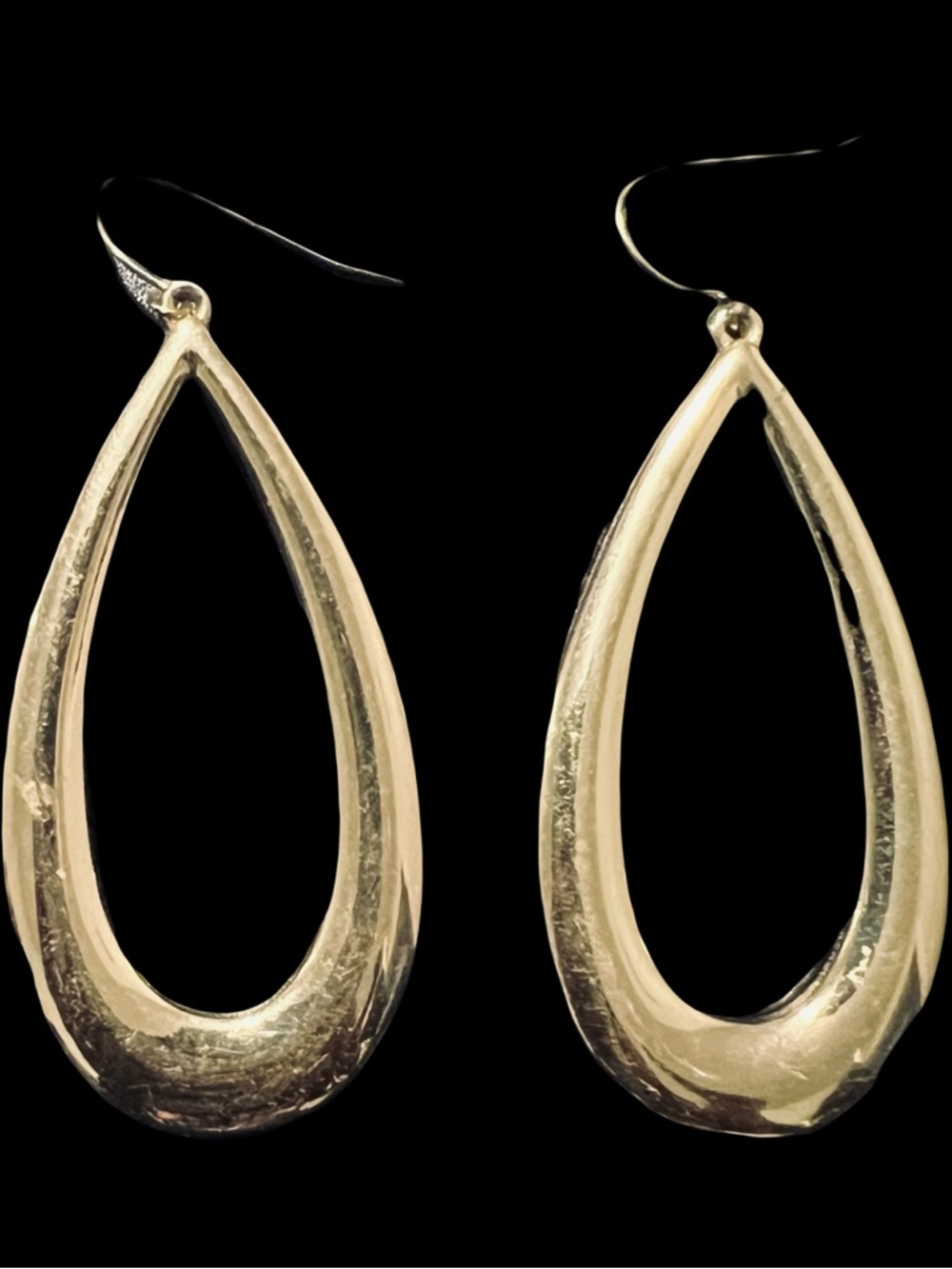 Gold Open Teardrop Dangle Earrings - Classic Women’s Jewelry